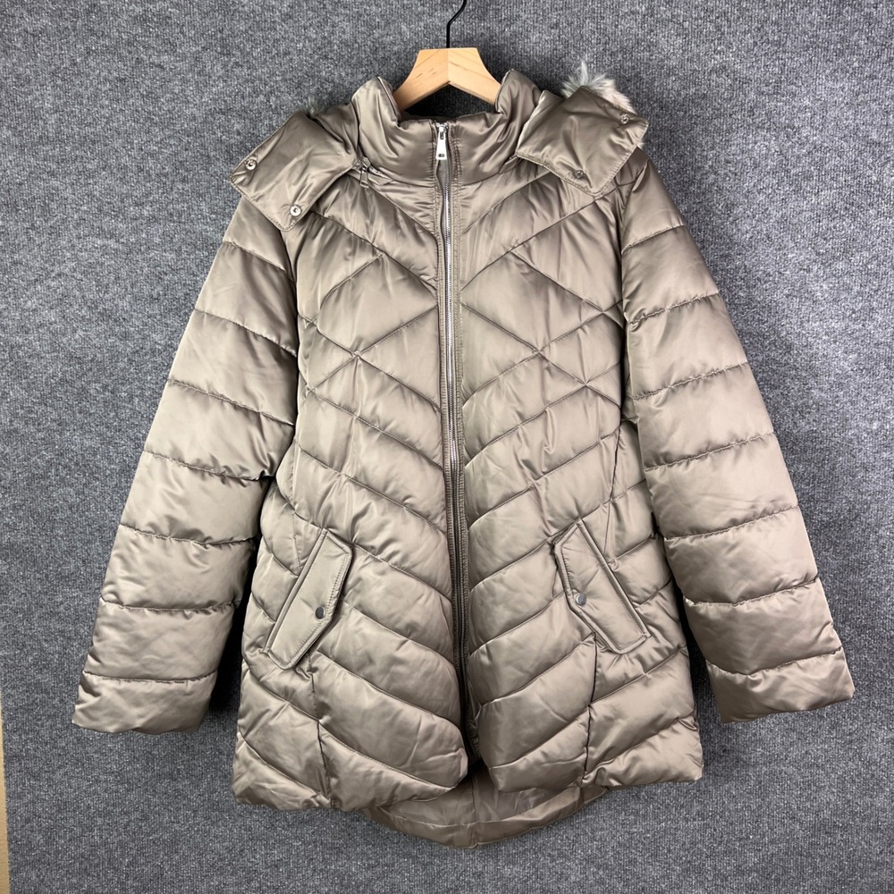 NEW $199‎ Lane Bryant Womens Puffer Coat Hooded Quilted Full Zip Jacket 14/16